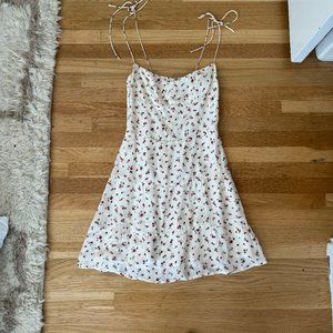 Reformation Floral Tie Strap Mini Dress (Size 6)